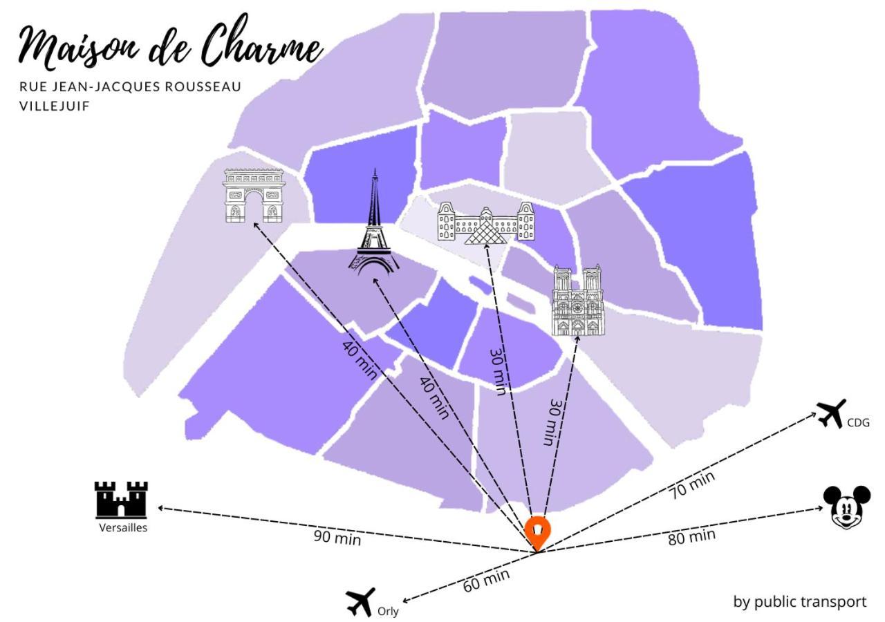 Maison De Charme - Parking Gratuit Pres De Paris & Metro Villejuif Eksteriør bilde